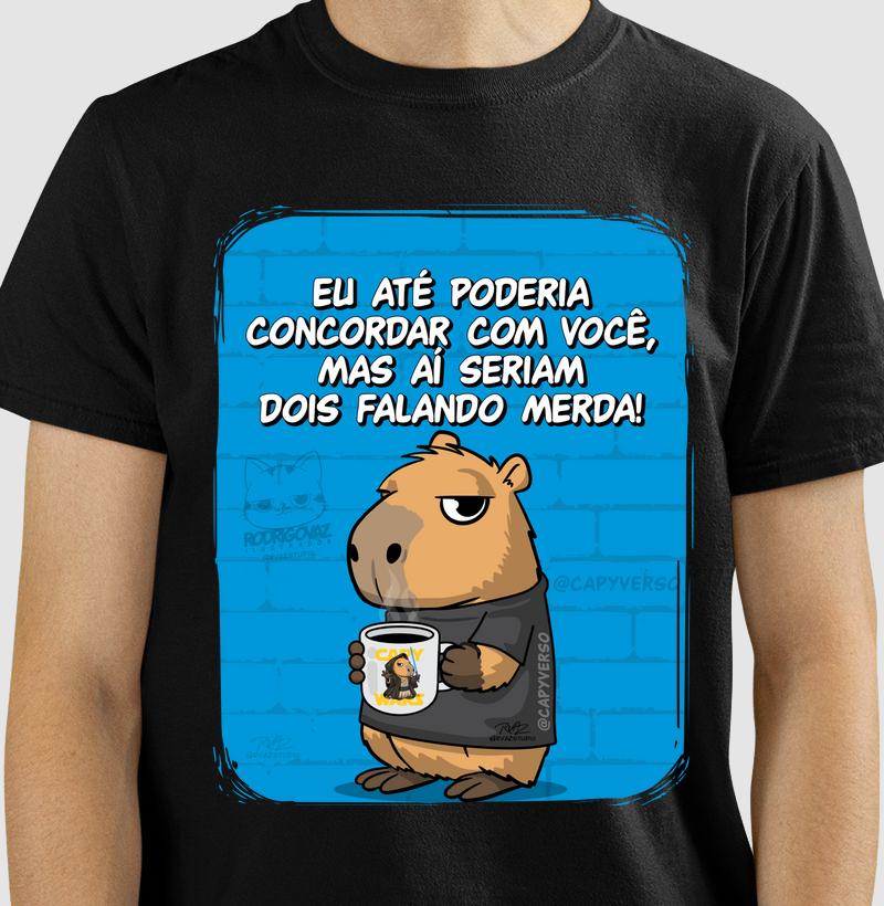 Camiseta Capivara Falando Merda