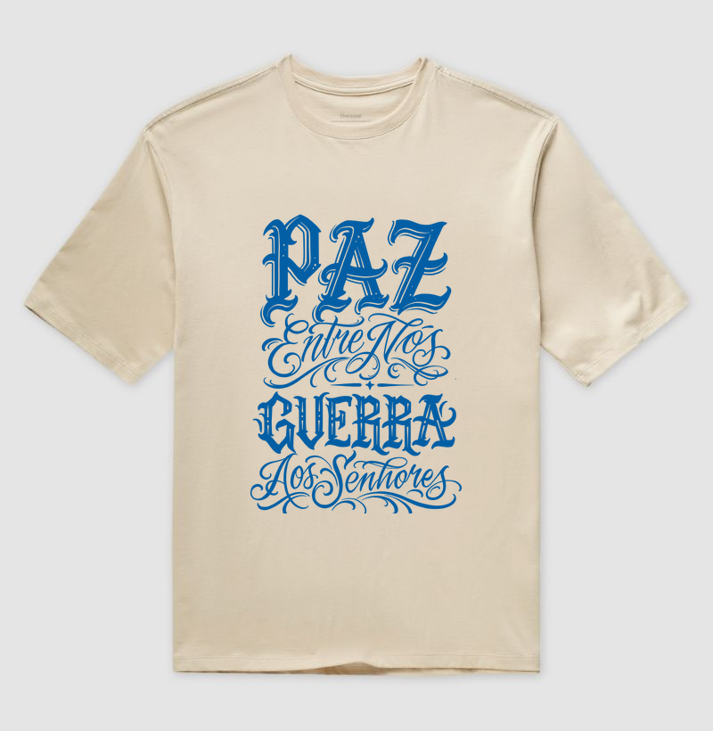 Camiseta Oversized Paz Entre Nós Azul