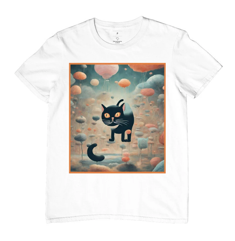 Camiseta Reserva Ink - Gato Preto Surreal