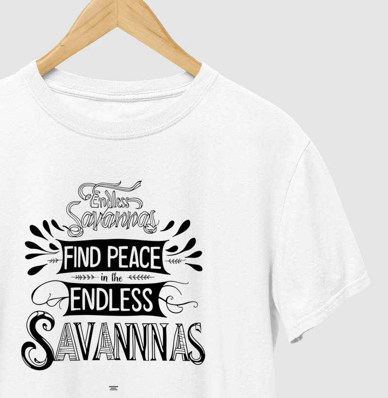 Camiseta Animalis Paz na Savana 100% Algodão