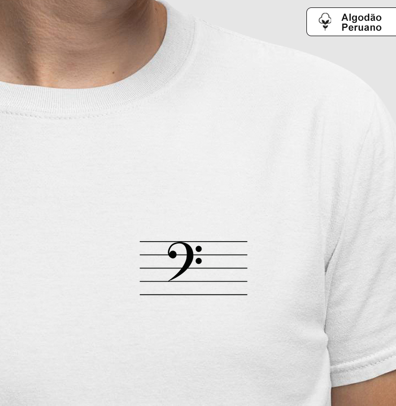 T-shirt Clave de Fá na pauta 