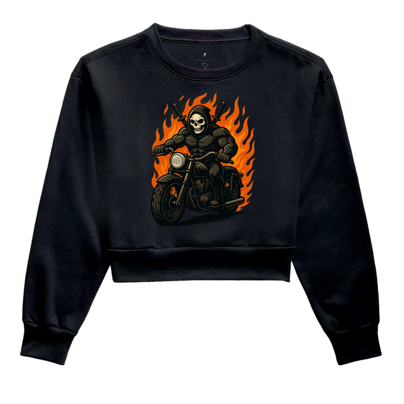Caveira de Moto com Fogo