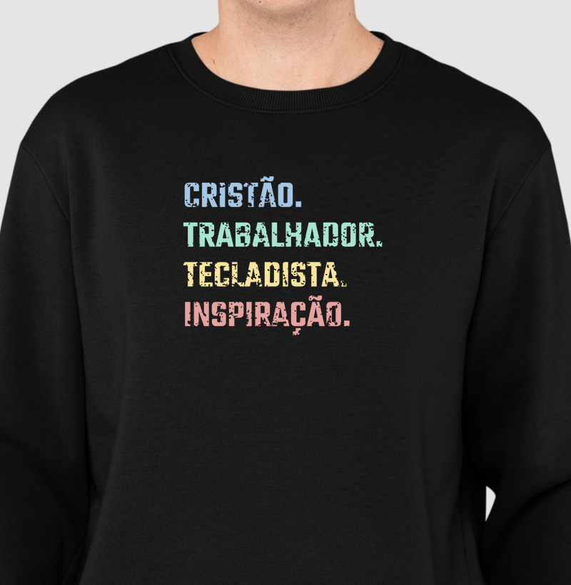 Camisa "Cristão, trabalhador, tecladista, inspiração"