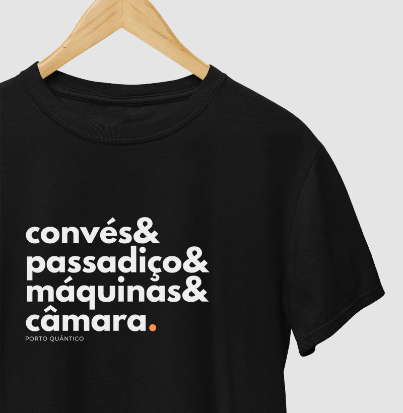 Camiseta Unissex 100% Algodão - Convés, Passadiço, Máquinas & Câmara