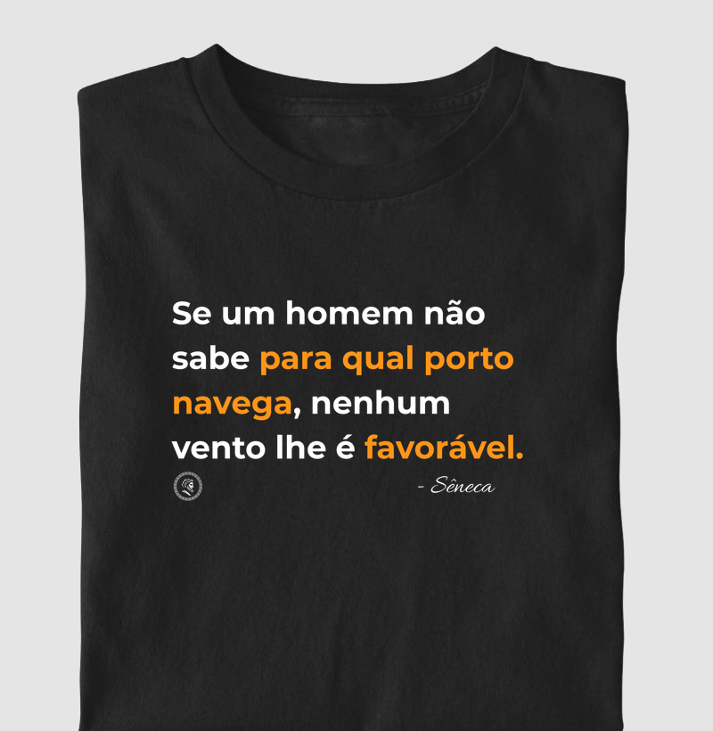 Camiseta Filosofia Estoicismo de Sêneca "Vento favorável"