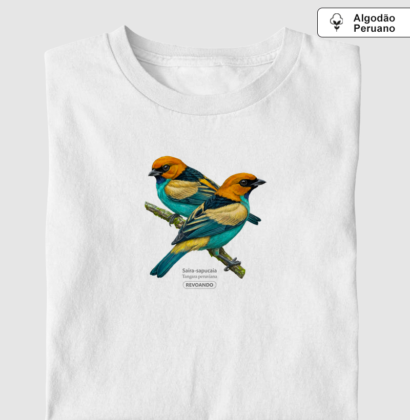 Traços Alados - Saíra-sapucaia - Algodão Peruano