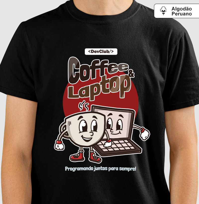 Camiseta Coffee e Laptop