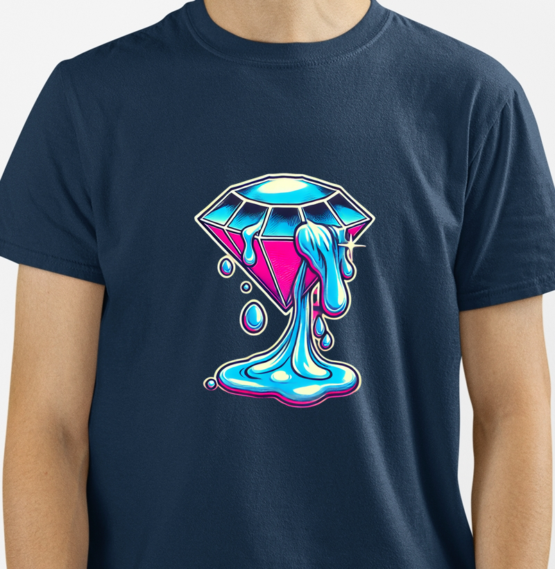 Camiseta diamante derretendo