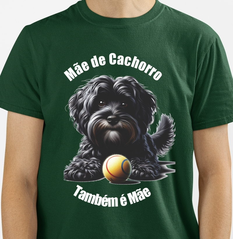 Mãe de cachorro preto peludinho