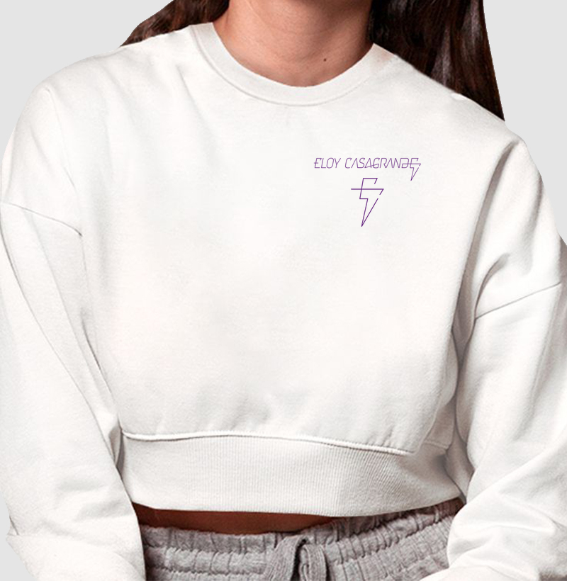 Cropped Moletom Oficial Eloy Casagrande #04 - Branca Manga Longa