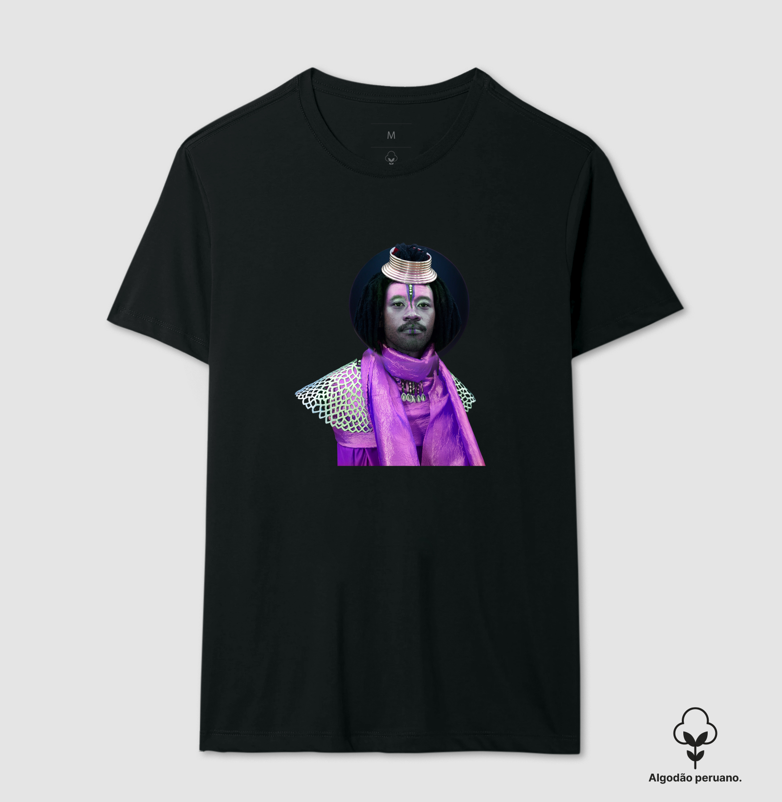 Camiseta Original Afrofuturista Argola Cabeça