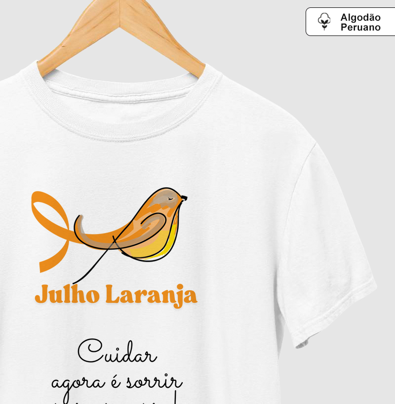 "Cuidar é Amar" – Julho Laranja Algodão Peruano