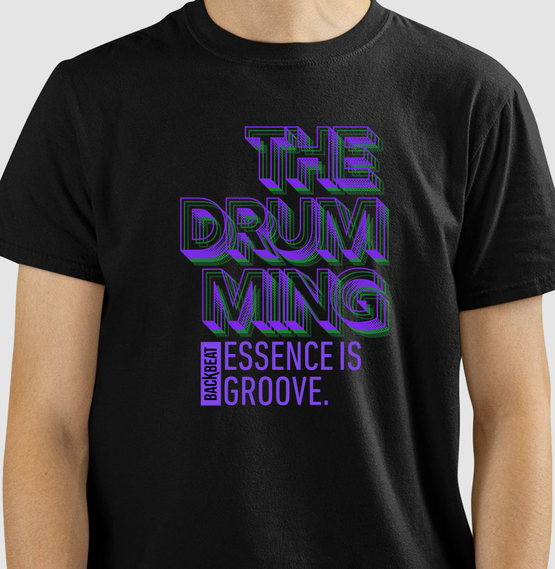 Camiseta Classic The Drumming Essence Is Groove - Preta