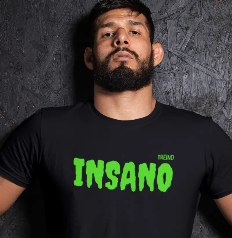 Camiseta Esportiva Intensa "Treino Insano" | Luxo Oversized | Frase Motivacional | Malha Premium Reserva