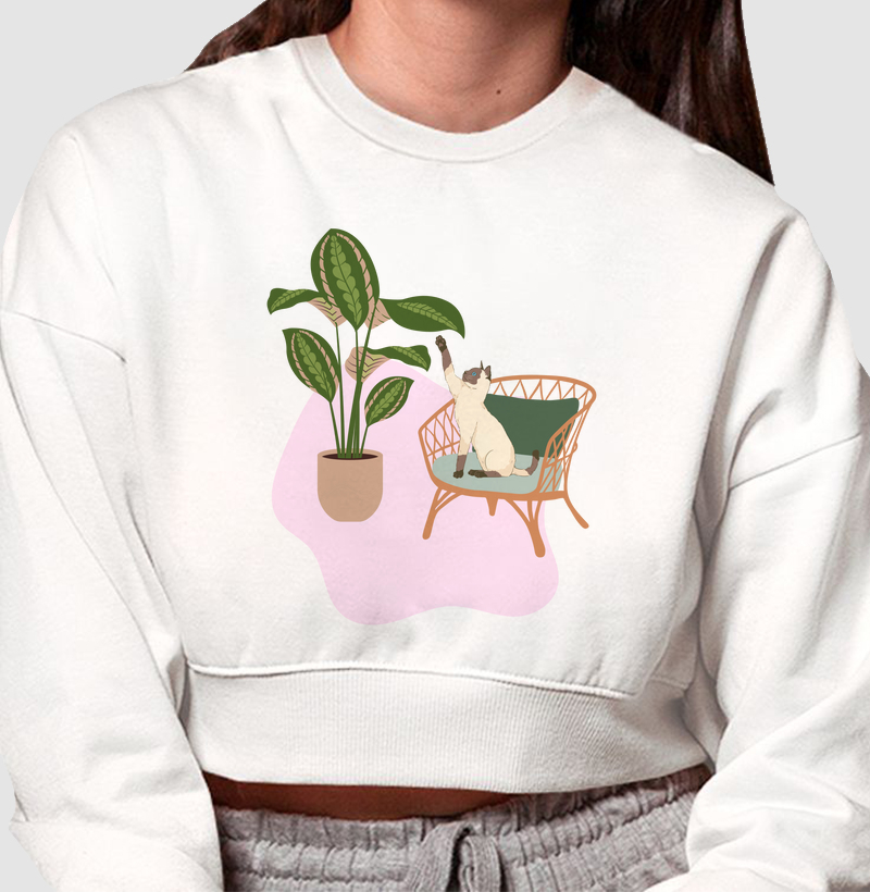 Cat On The Plant