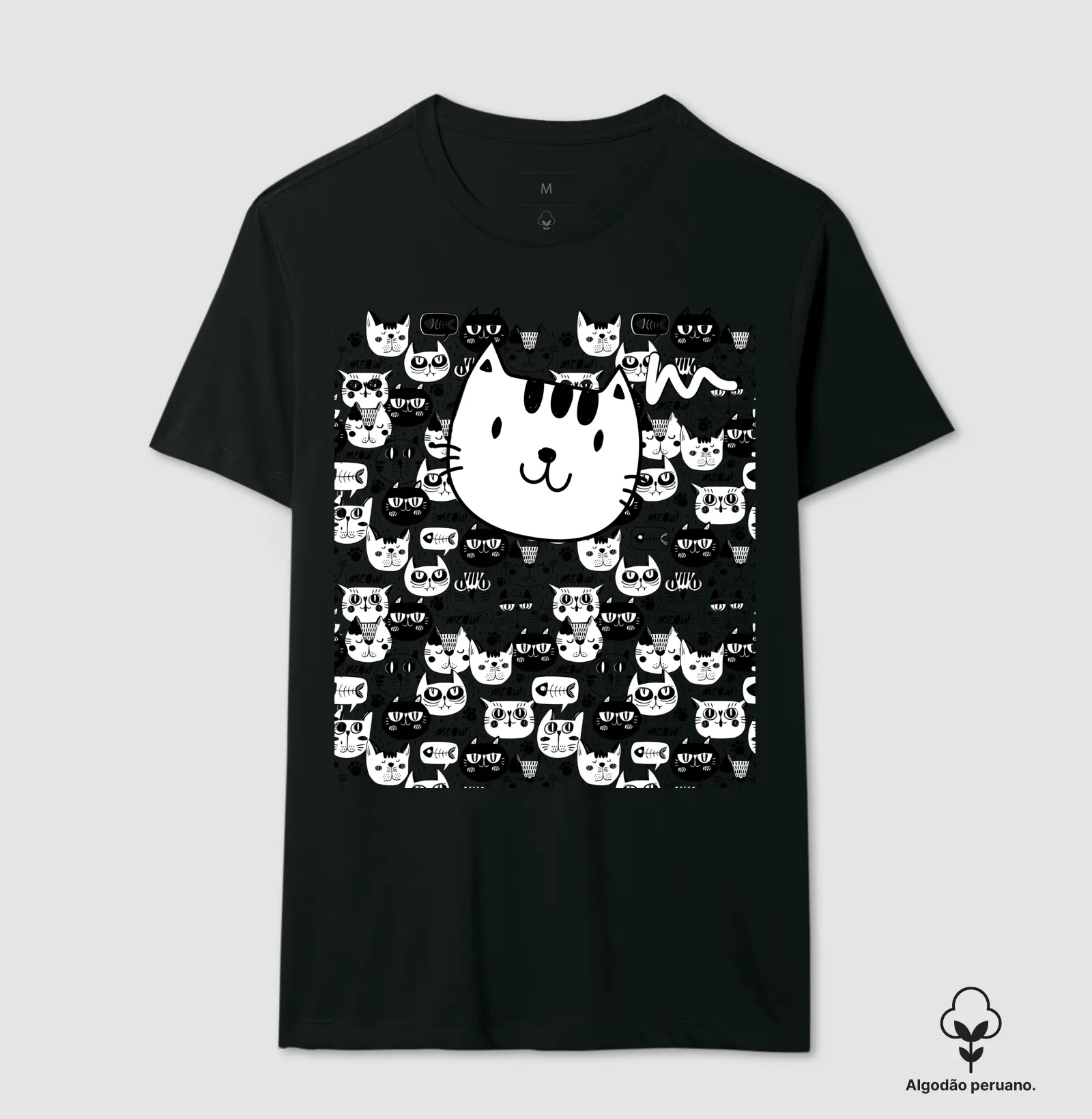 Camiseta Premium Algodão Peruano Felinos