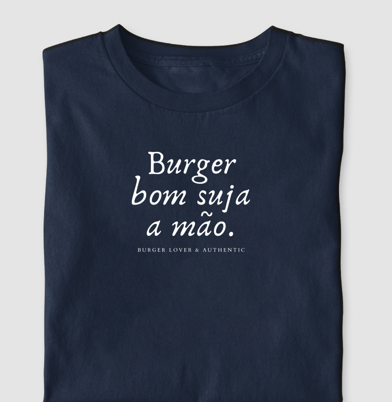 Burger bom suja a mão.