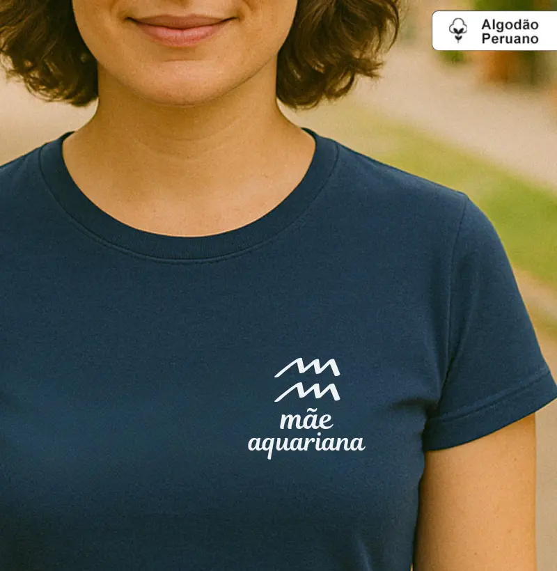 Mãe aquariana (signos) (minimalista) (algodão peruano)