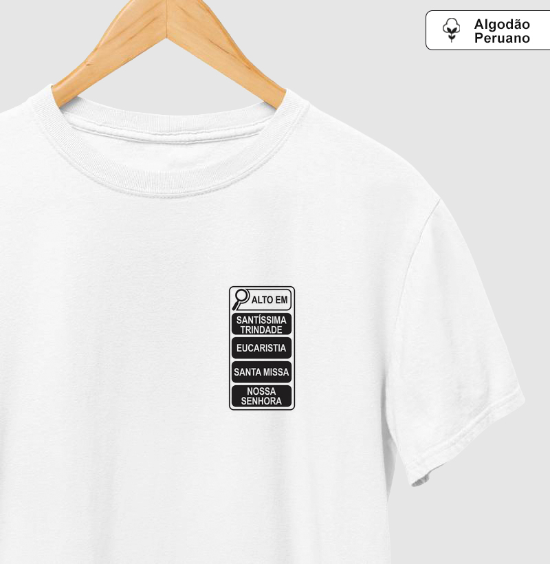 Alto em Santíssima Trindade, Eucaristia, Santa Missa e Nossa Senhora - Algodão Peruano