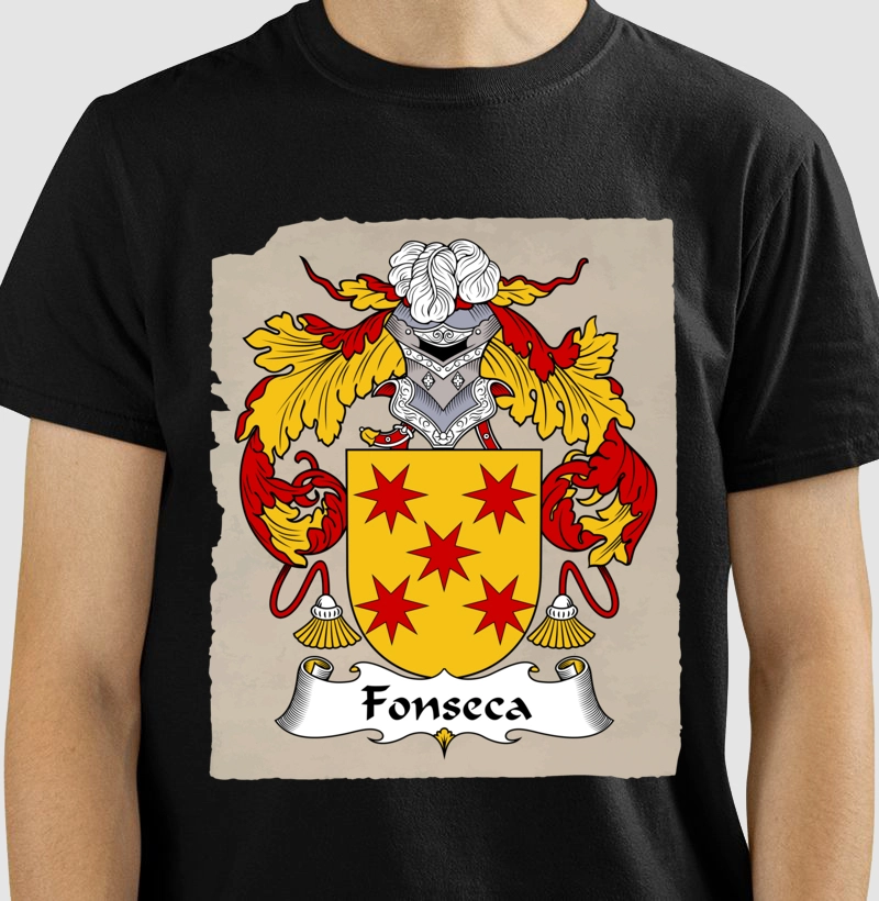 Camiseta Brasão Família Fonseca Símbolo Sobrenomes