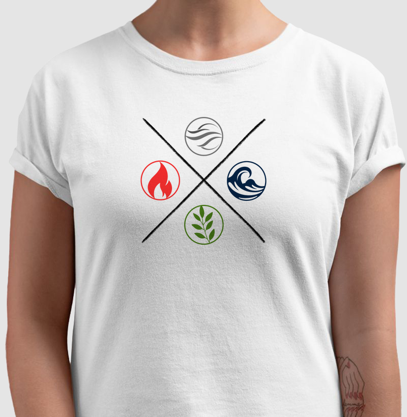 Camiseta 4 Elementos da Natureza Est. X Branca Feminina