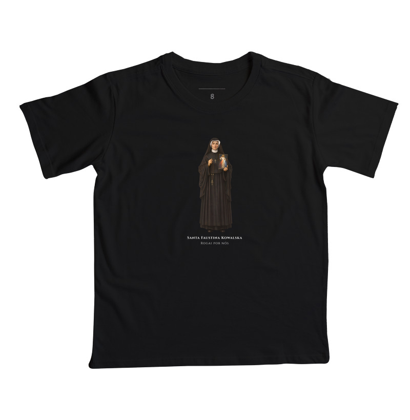 Camiseta Católica - Santa Faustina Kowalska - Rogai por nós