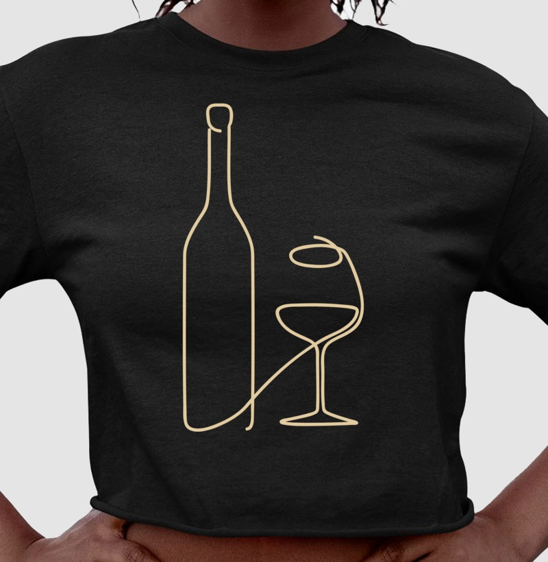 Camiseta Cropped Garrafa & Taça