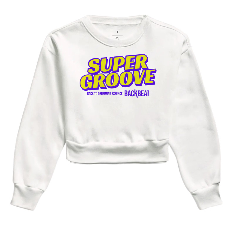 Moletom Cropped Super Groove - Branca