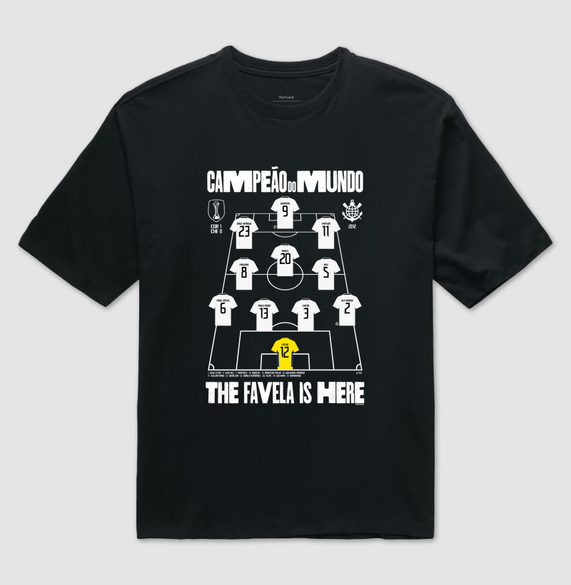 Camiseta Oversized - Campeão do Mundo - Escalação