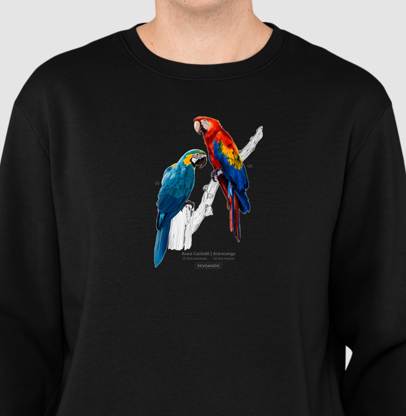 Aves do Brasil - Arara Canindé e Araracanga - Moletom