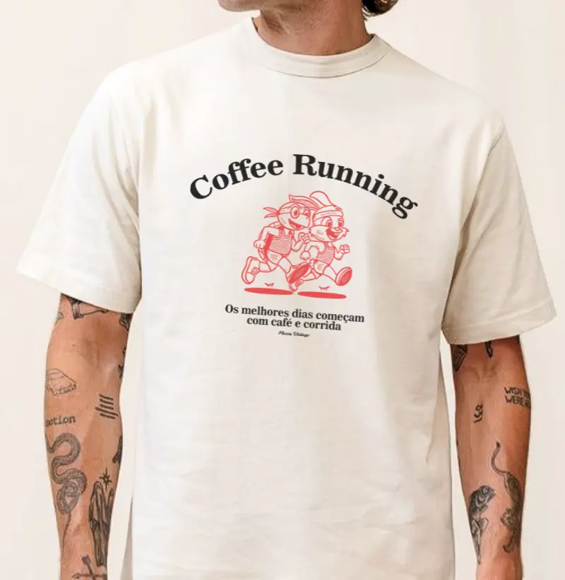 OVERSIZED - Os melhores dias começam com café e corrida