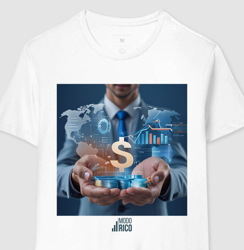 Camiseta estampada com frase de finanças 9