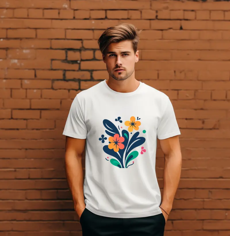 Camiseta Animação floral colorida