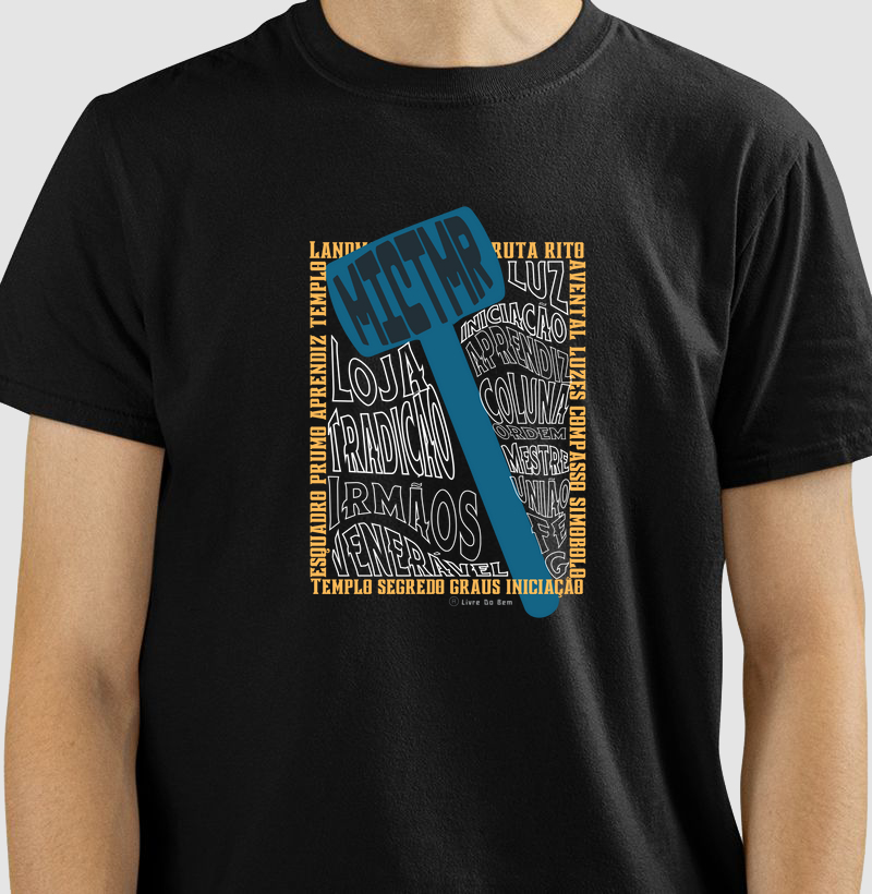 Camiseta maçônica - Malhete palavras