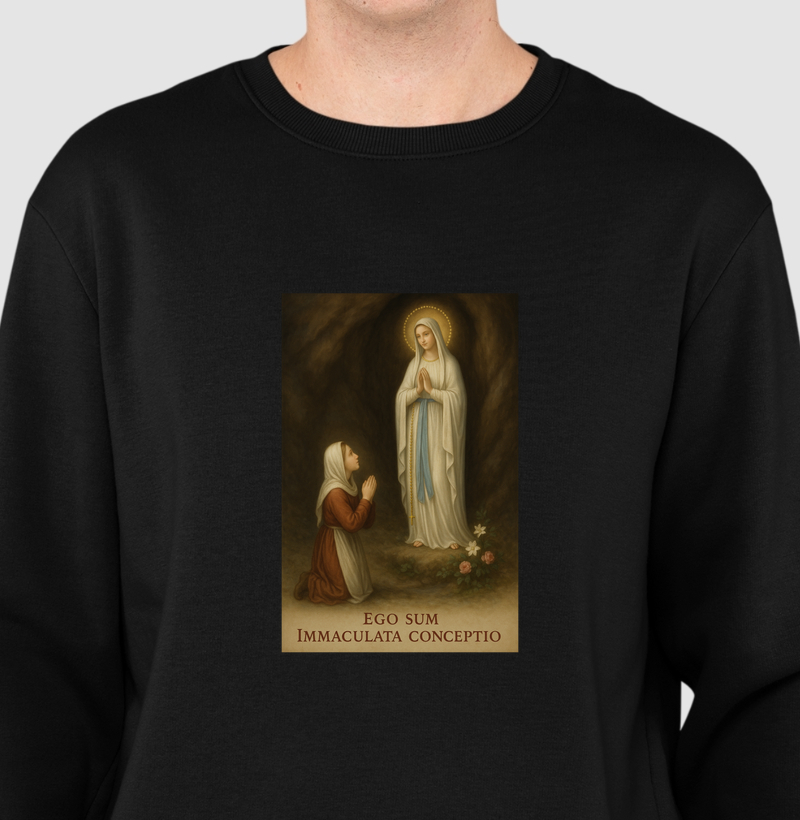 Sueter Moletom Ego Sum Immaculata Conceptio "Nossa Senhora de Lourdes e Santa Bernadette"
