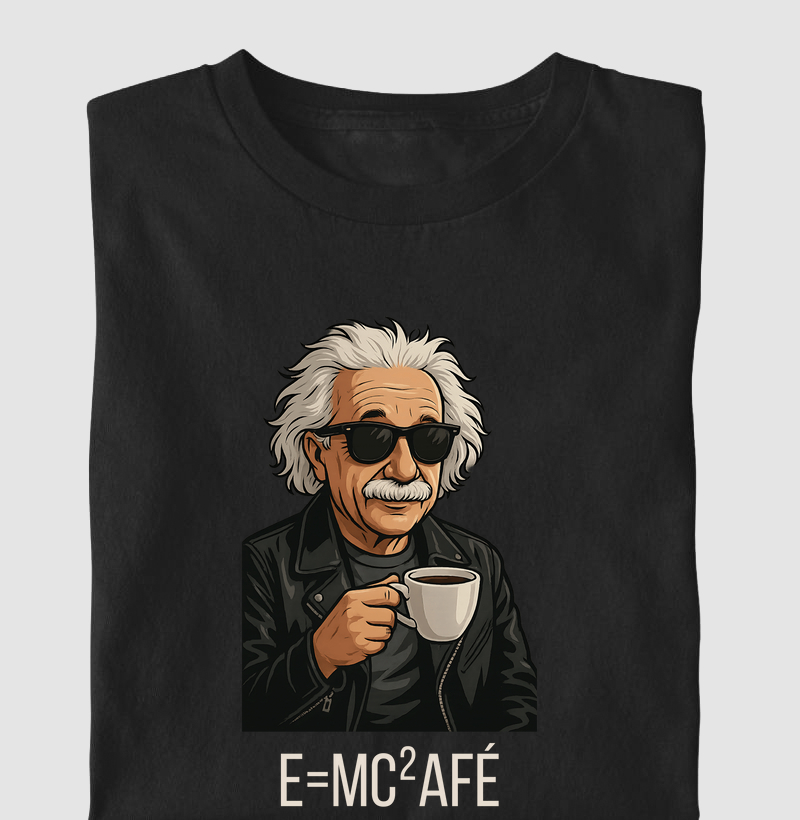 Camiseta E=MC²AFÉ – Einstein sem Filtro