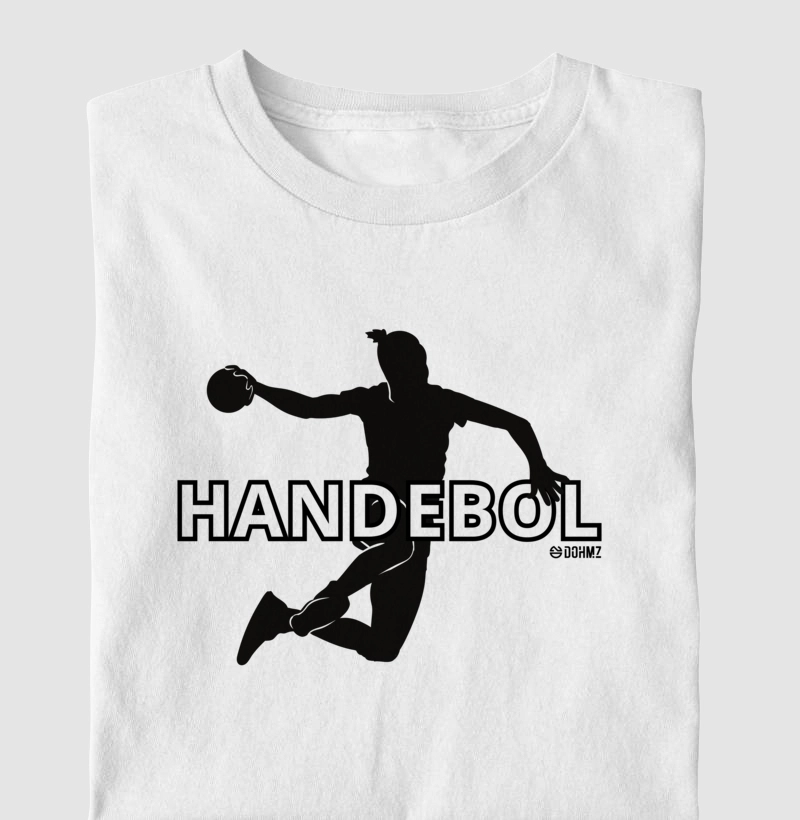 Camiseta Handebol - Letras e silhueta jogador Masc.