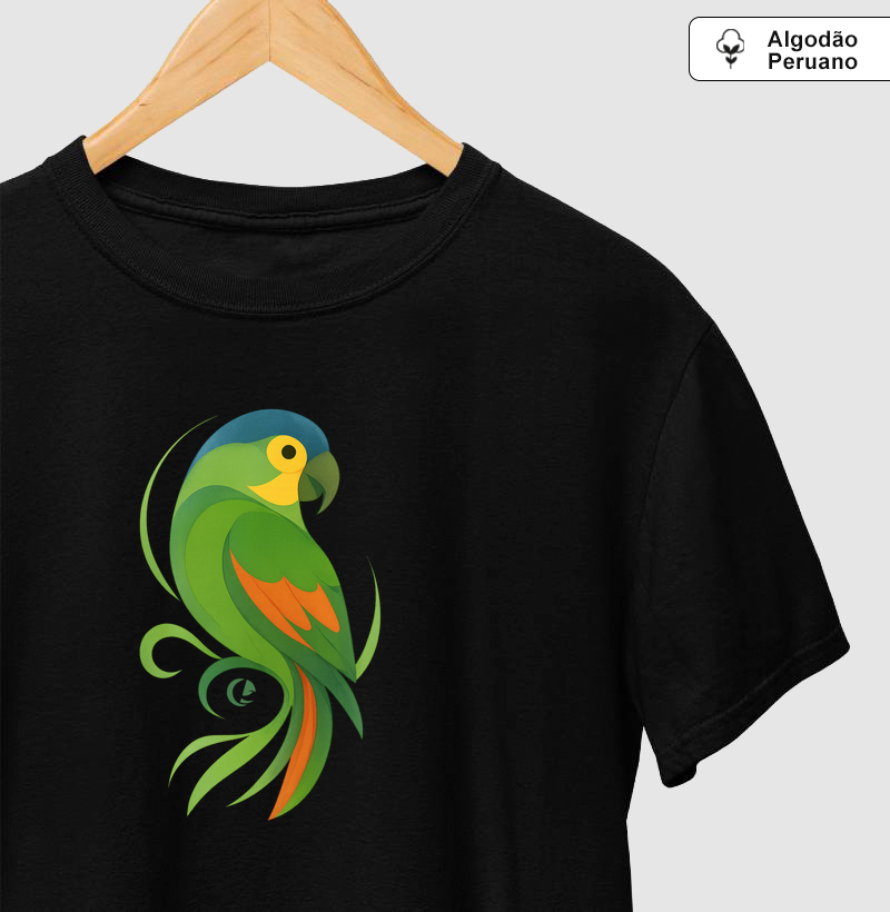 Camiseta Algodão Peruano - Papagaio do Mangue em Movimento