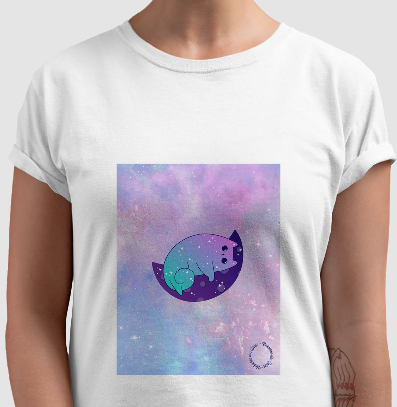  Camiseta- Felino Galáctico