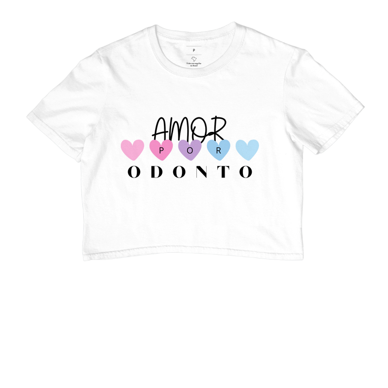 Tee Cropped "Amor por Odonto" Código MIN03005