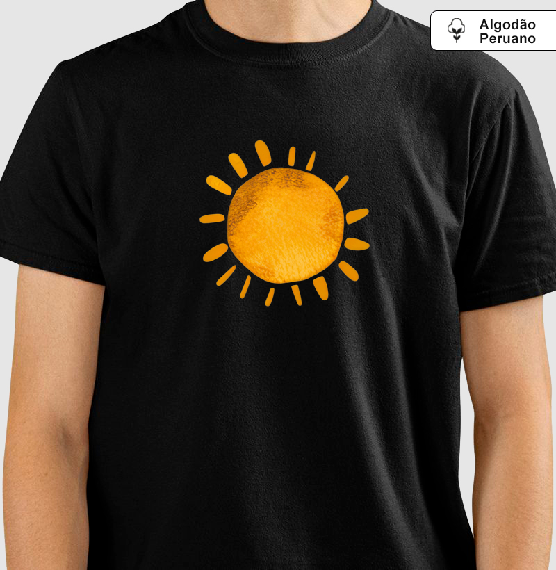 Sol: Camiseta em Algodão Peruano - Espalhe Luz e Alegria