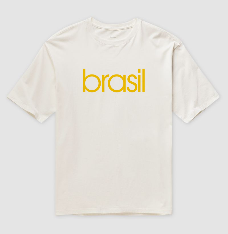 Camiseta Oversized Brasil Estampa Amarela