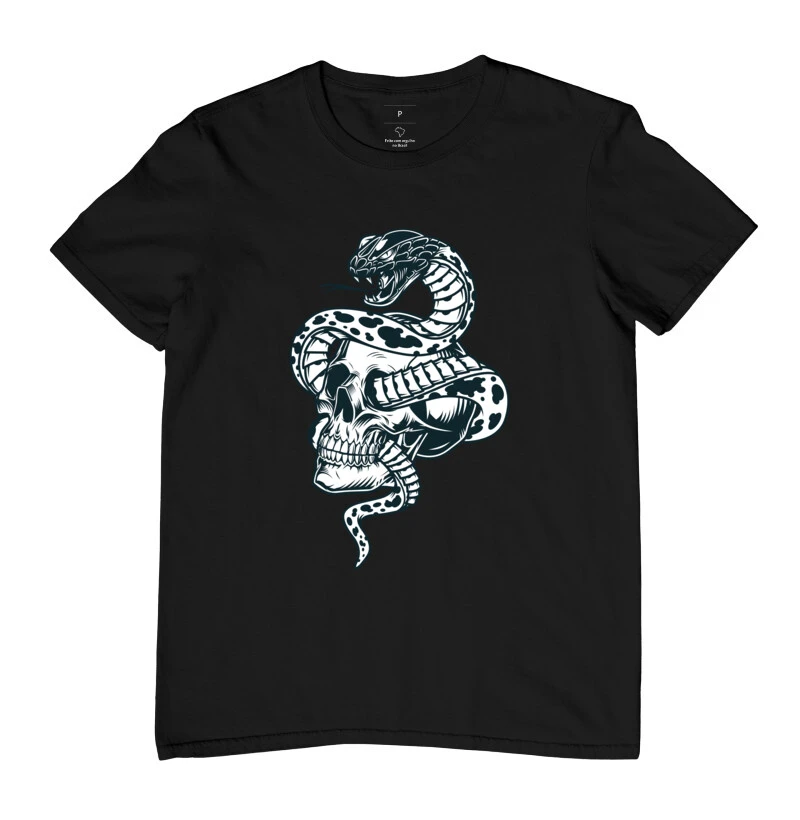 Camiseta Caveira e Cobra