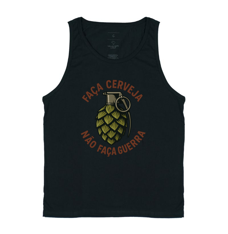 Faça Cerveja Não Faça Guerra - Estampa Criativa de Lúpulo e Granada