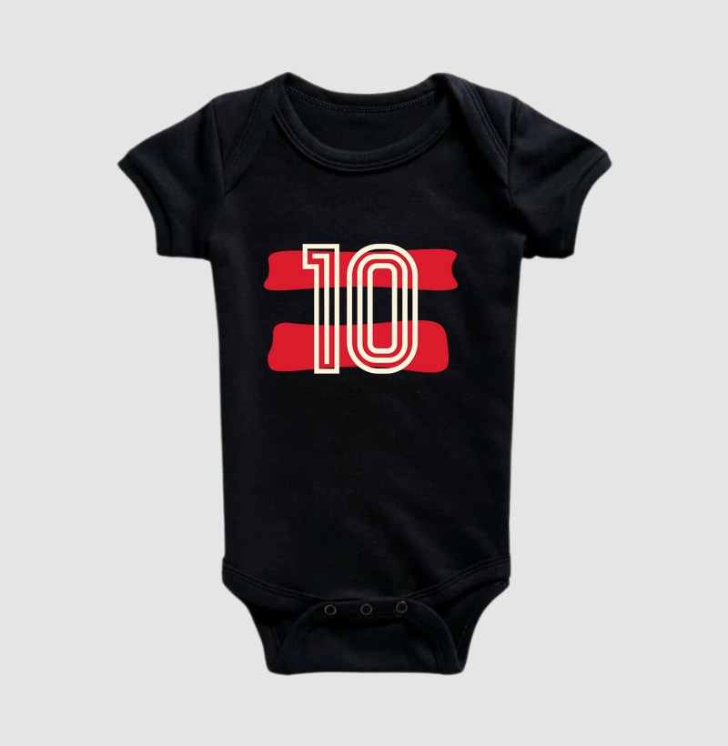 Body infantil camisa 10 rubro negra