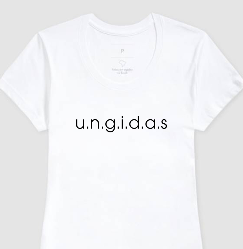 Camiseta com a marca da mulher empoderada pelo Espírito Santo.