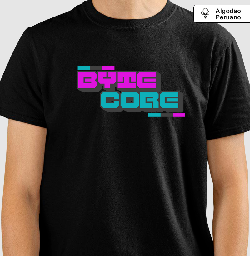 ByteCore: Camiseta em Algodão Peruano - Estilo Tech com Inspiração Futurista