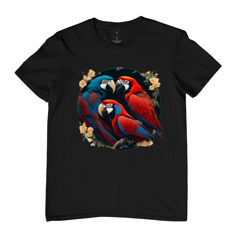 Camisa estampa de de família arara