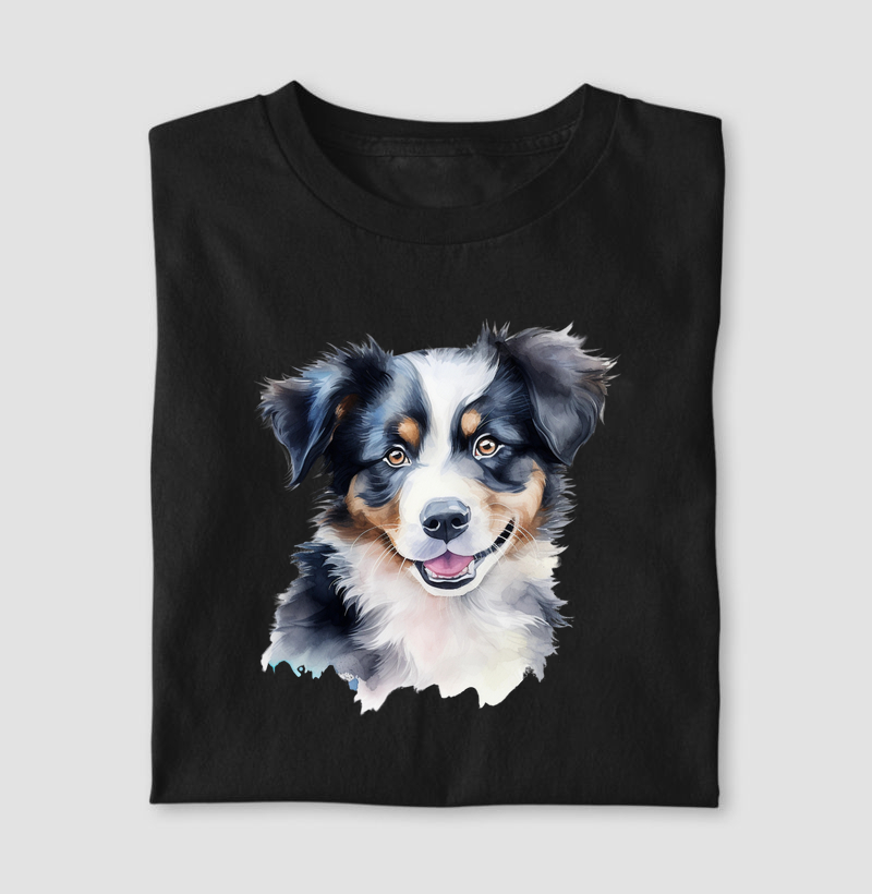 camiseta - Border Collie (aquarela)