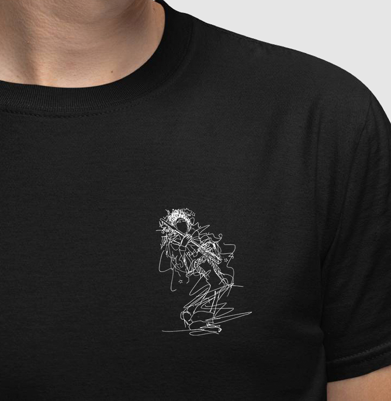 Left Handed Guitarist Silhouette